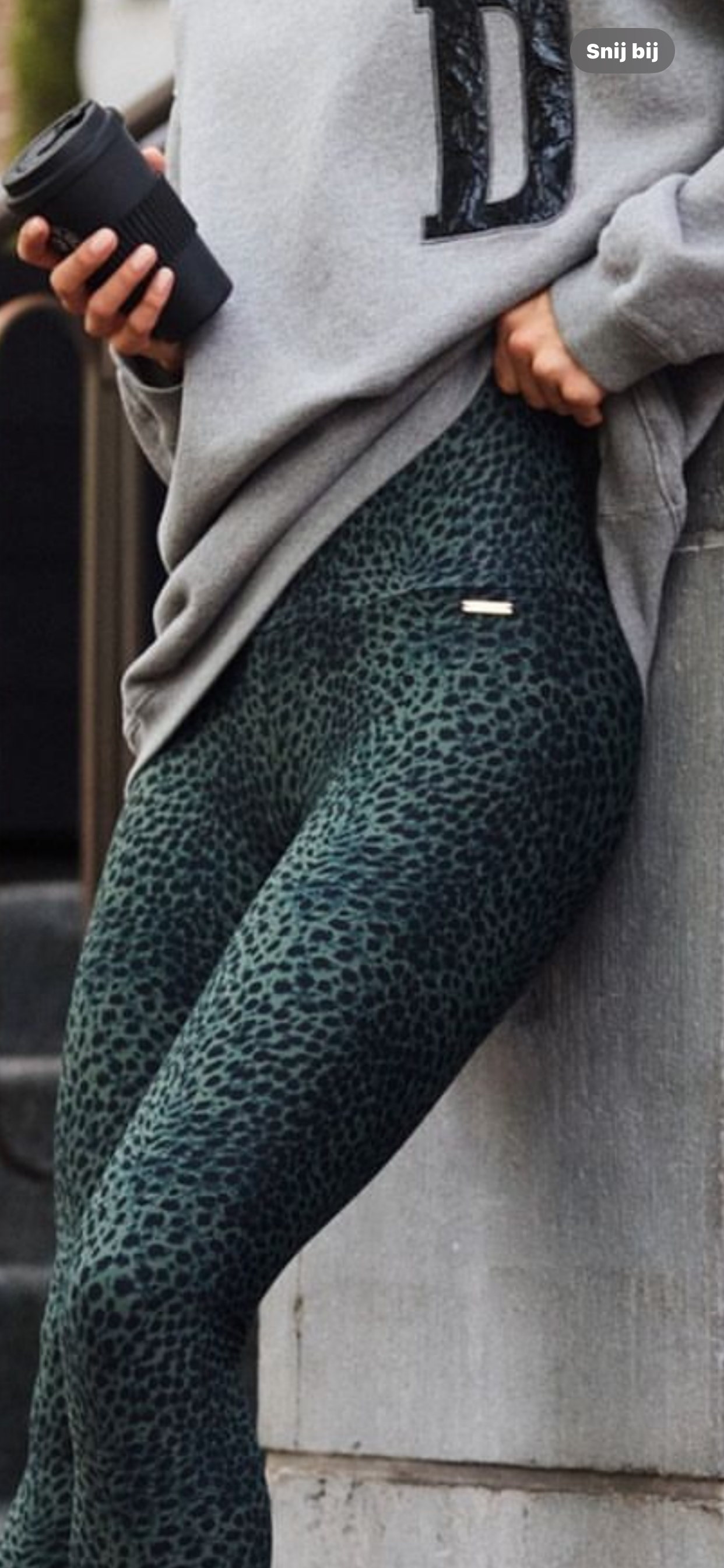 Deblon Legging Cheetah Croco Green/black